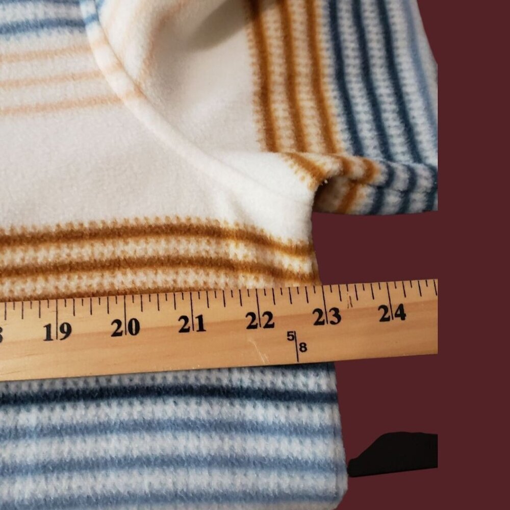 ONeill Women Striped Fleece Hoodie Pullover With Pockets Cream/Blue/brown Xlarge - Picture 7 of 11